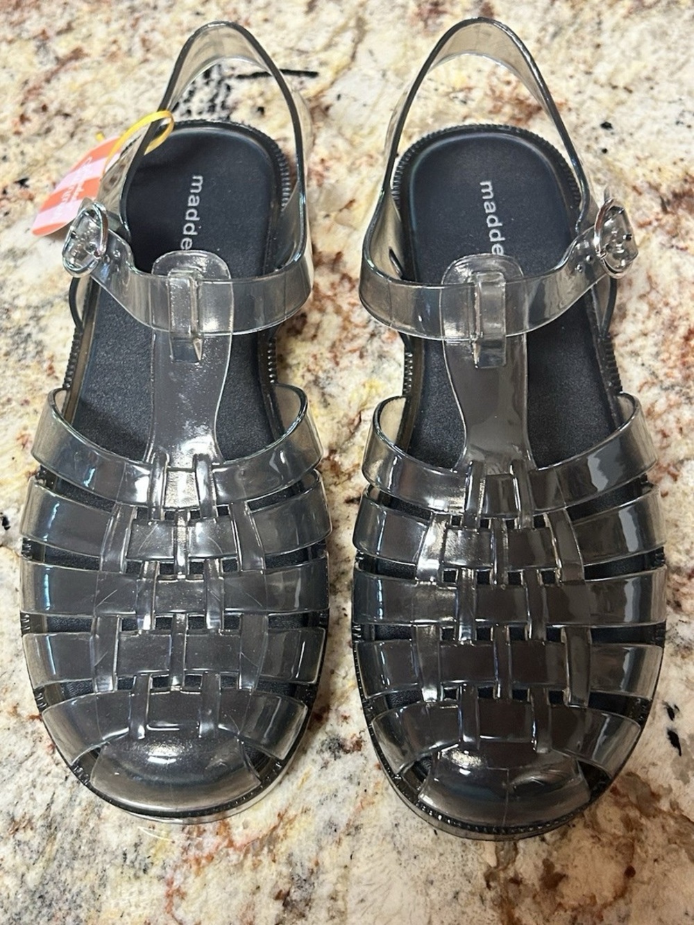 Madden girl black jelly shoes size 6